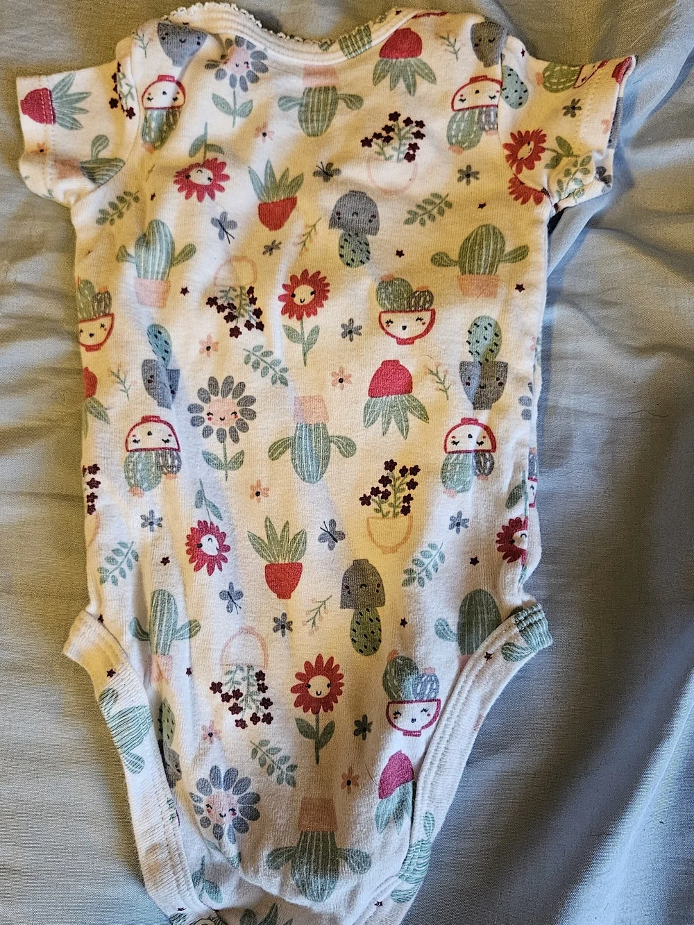 Carter's Pink Floral & Cactus Print Baby One-Piece